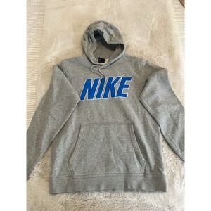 Nike gray hoodie with bold blue logo across the chest. Size M‎